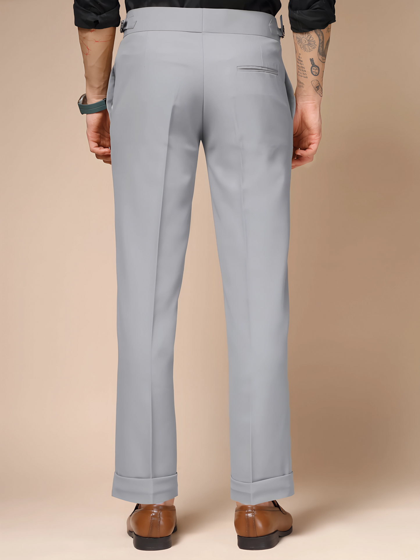 Ash Grey Double Buttoned GURKHA PANTS by ITALIANVEGA®