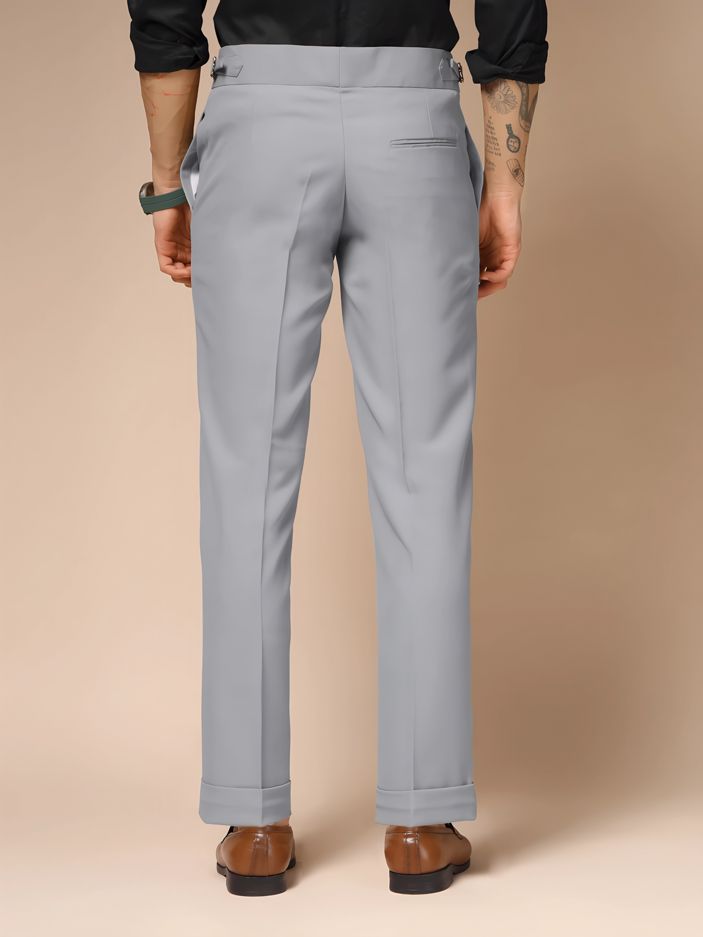 Ash Grey Italian Elegant Formal Gurkha Pants by ITALIAN VEGA®
