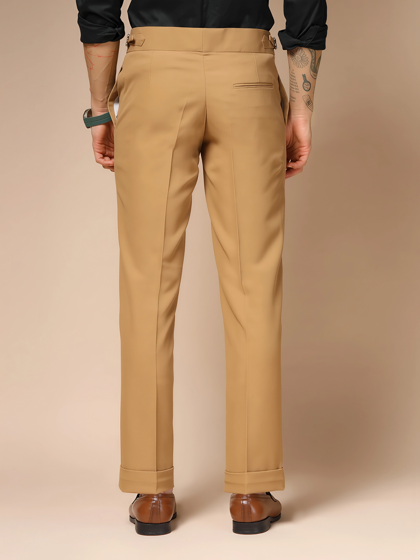Camel Italian Elegant Gurkha Trousers by ITALIAN VEGA®