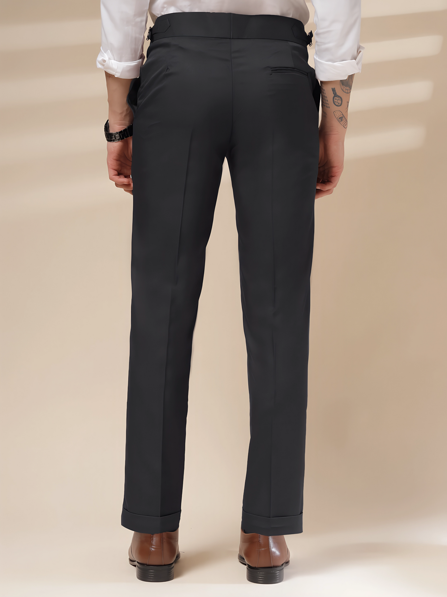 Black Signature Buttoned Formal Gurkha Pants by ITALIAN VEGA®