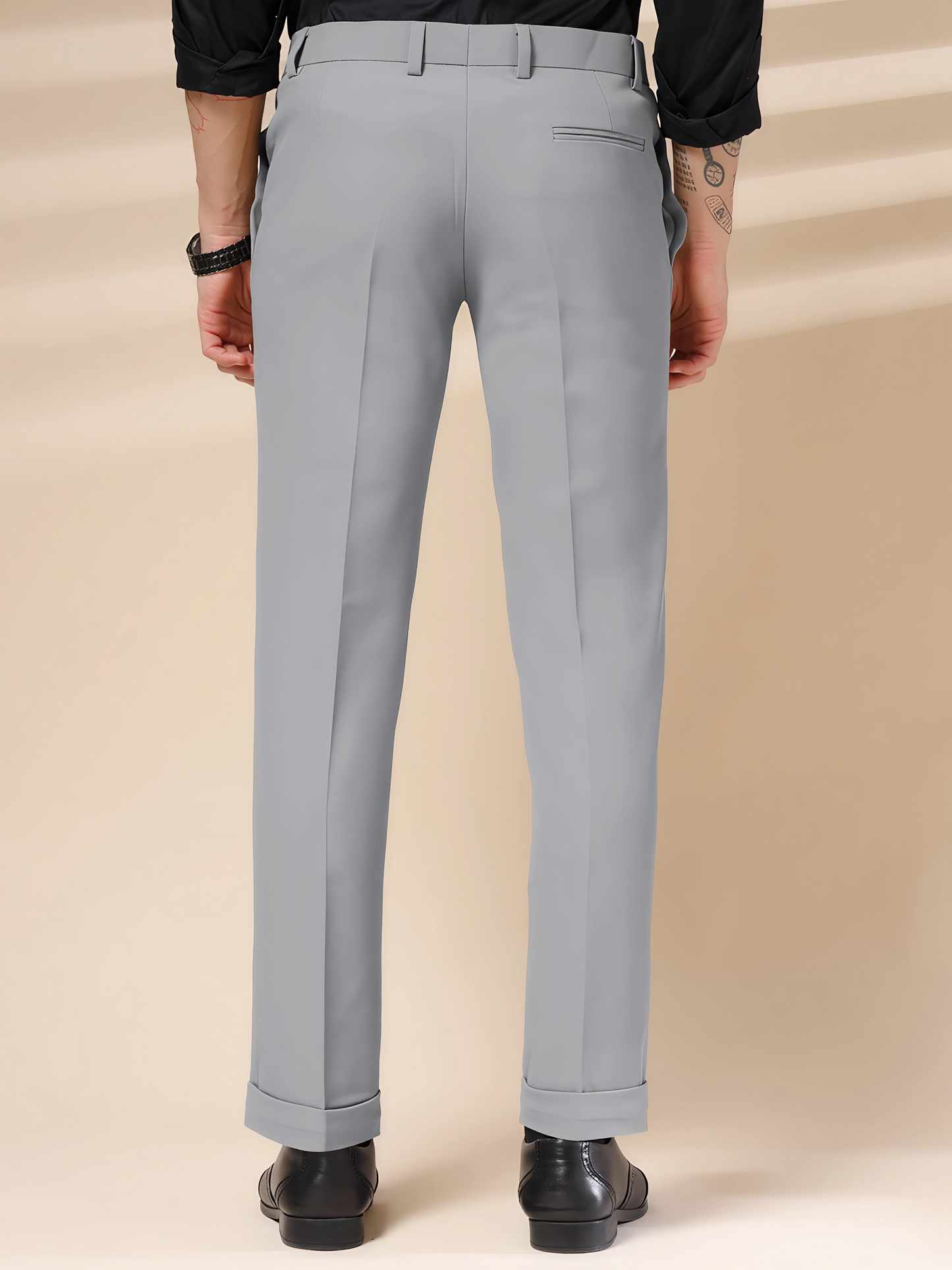 Ash Grey Men Pleated Formal Trouser by Italian Vega®