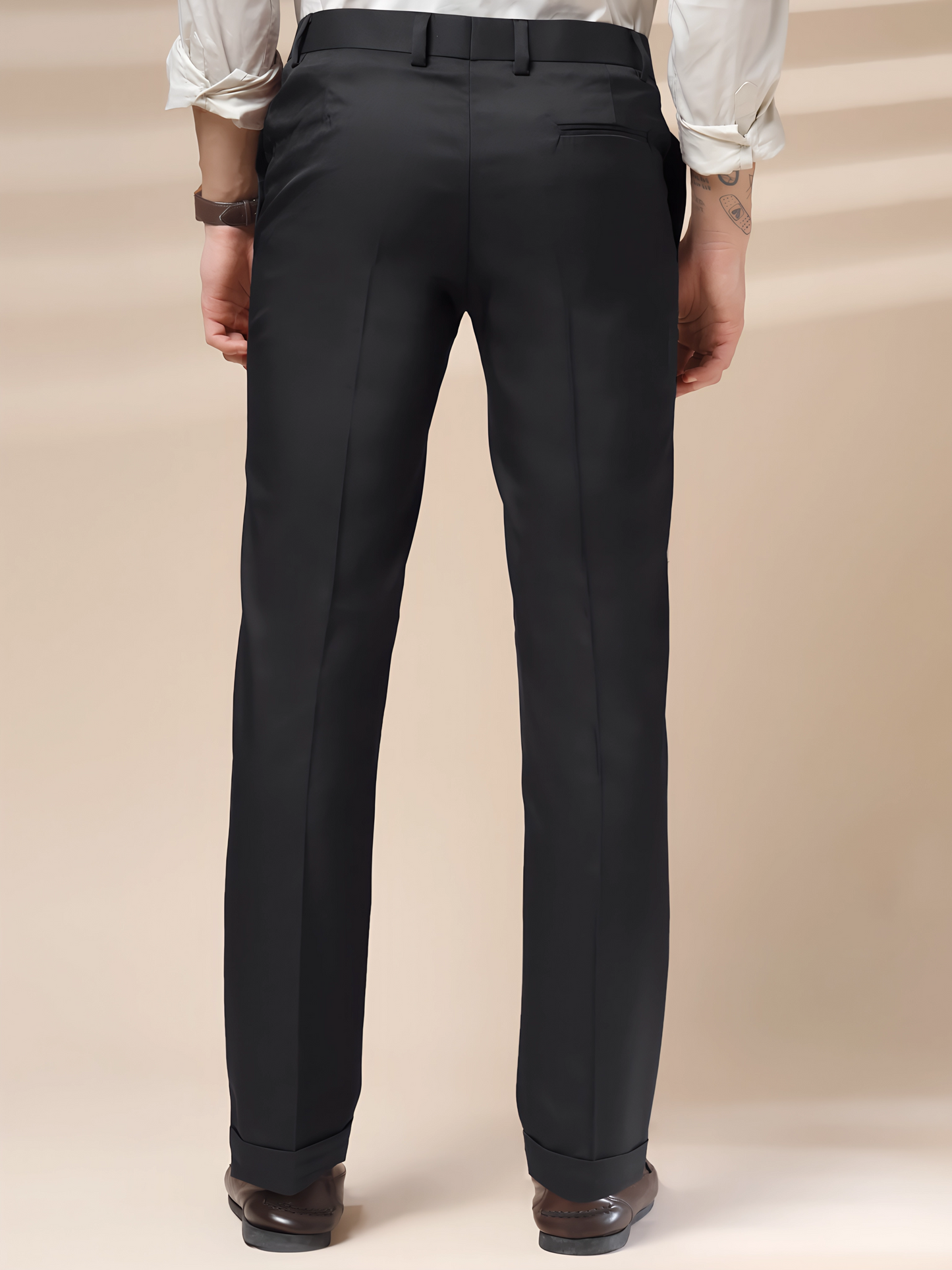 Black Men Pleated Formal Trouser by Italian Vega®