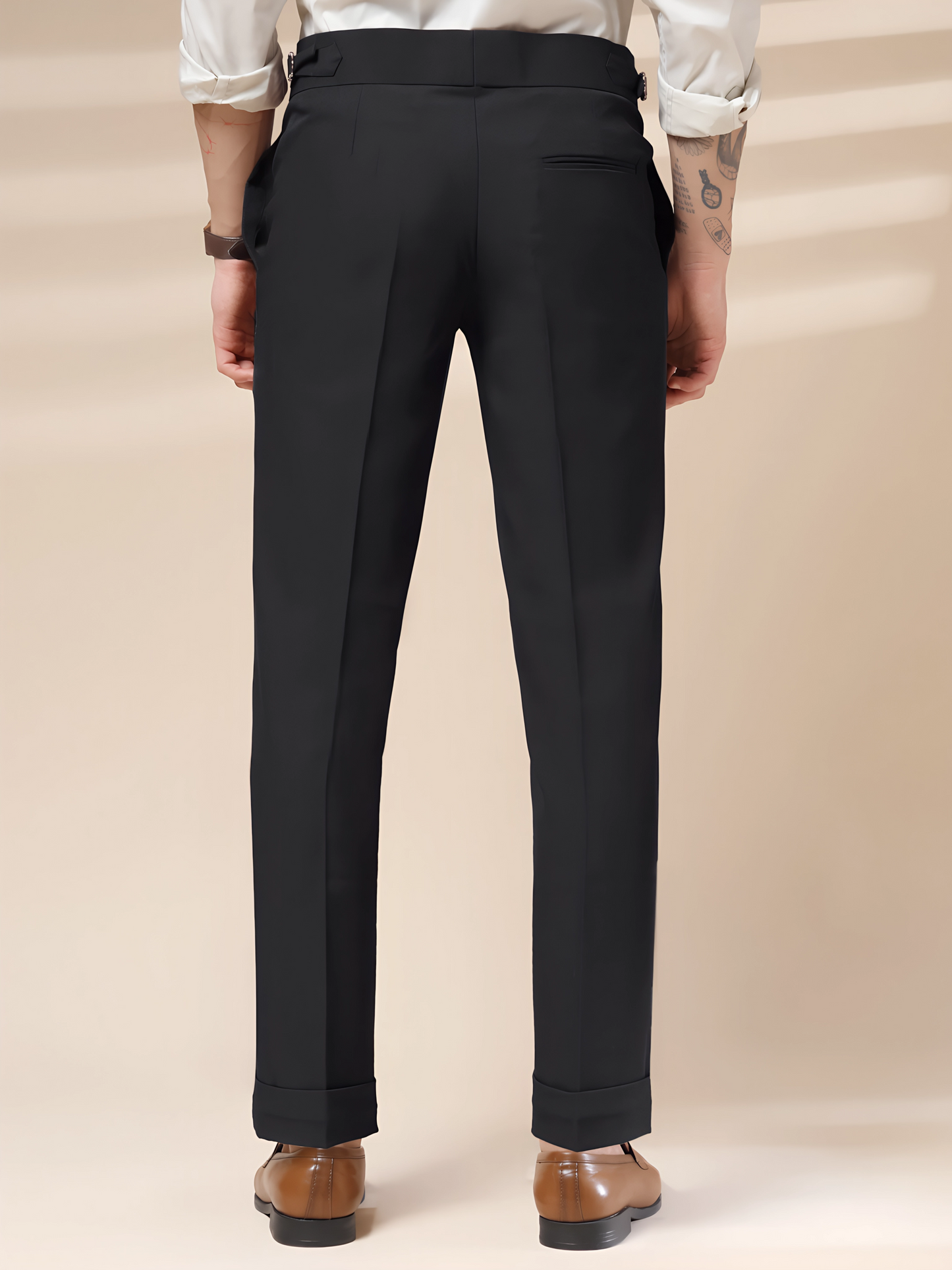 Black Italian Elegant Formal Gurkha Pants by ITALIAN VEGA®