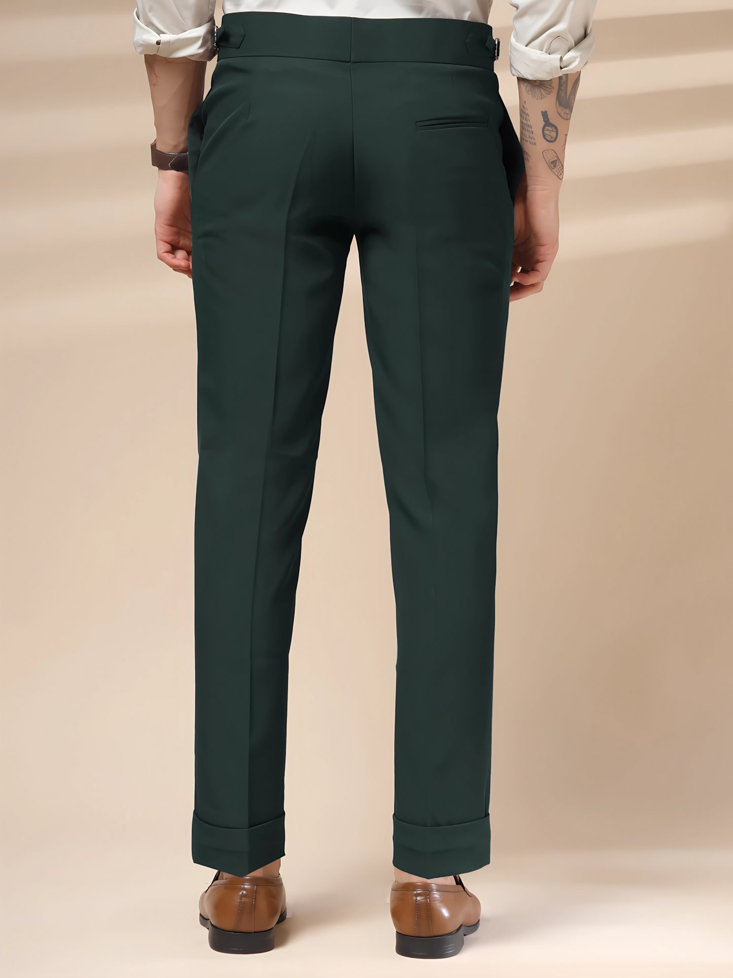 Bottle Green Double Buttoned GURKHA PANTS by ITALIAN VEGA®