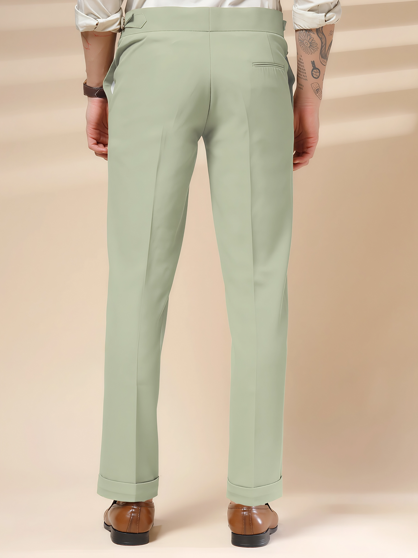 Lime Single Buckle Formal Gurkha Pants by ITALIAN VEGA®