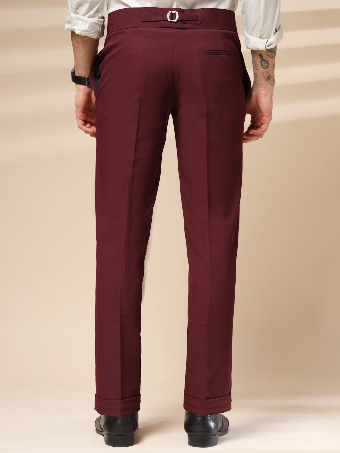Wine Double Buckle Formal Gurkha Pants by ITALIAN VEGA®