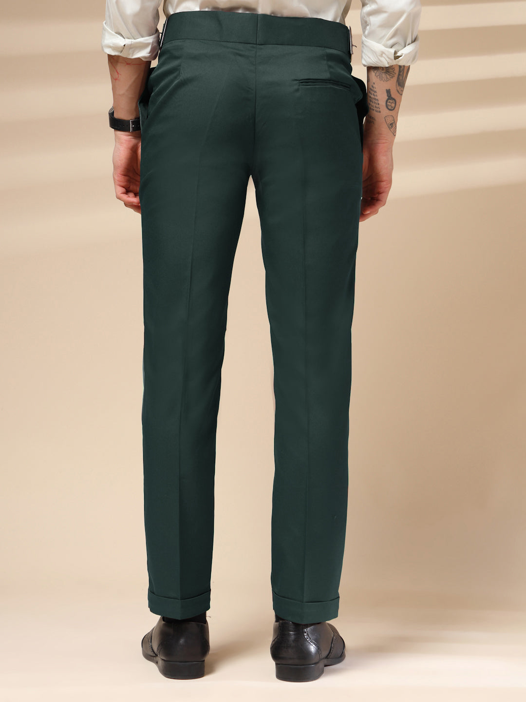 Bottle Green Classic Buckle Gurkha Pants by Italian Vega®