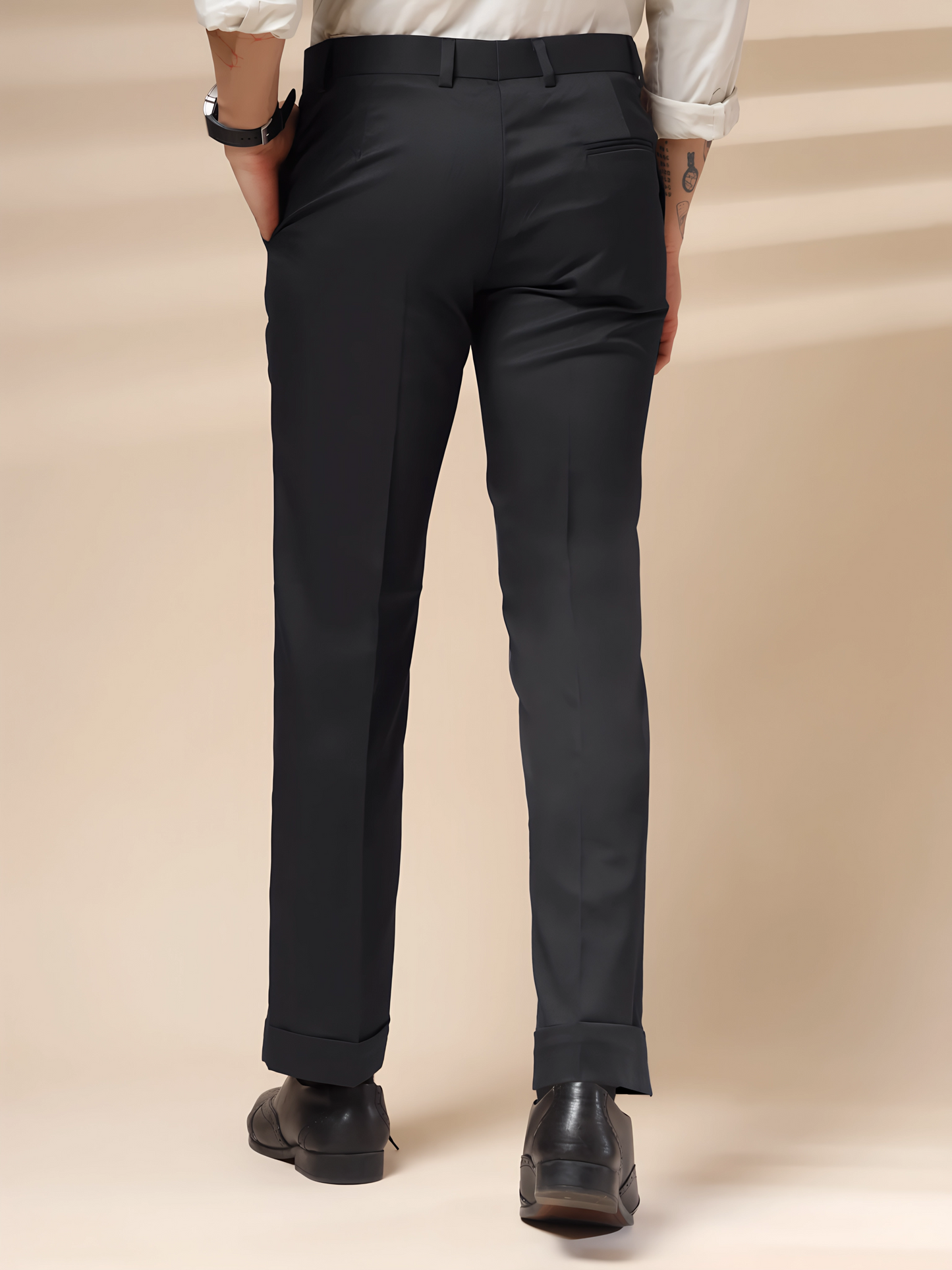 Charcoal Black Men Formal Pants by Italian Vega®