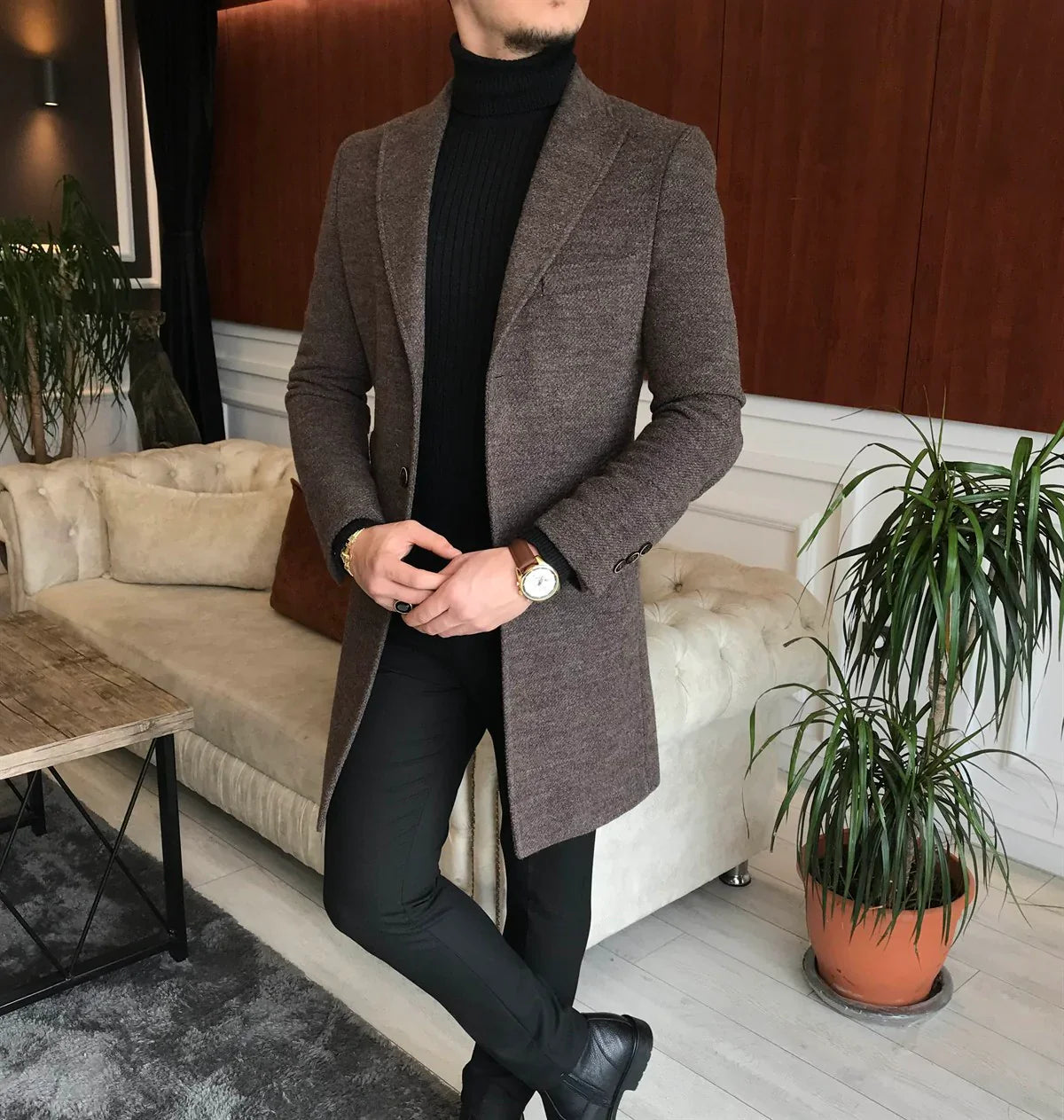 Charleston Brown Wool Blend Over Coat by Italian Vega® (Winter Special)