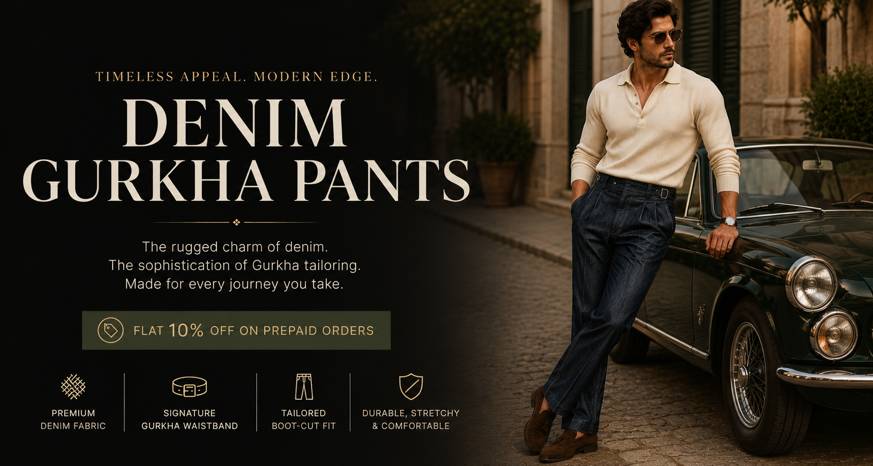Denim Gurkha Pants