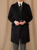 Kingsman Black Double Breasted Over Coat by Italian Vega® (Winter Special)