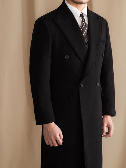 Kingsman Black Double Breasted Over Coat by Italian Vega® (Winter Special)