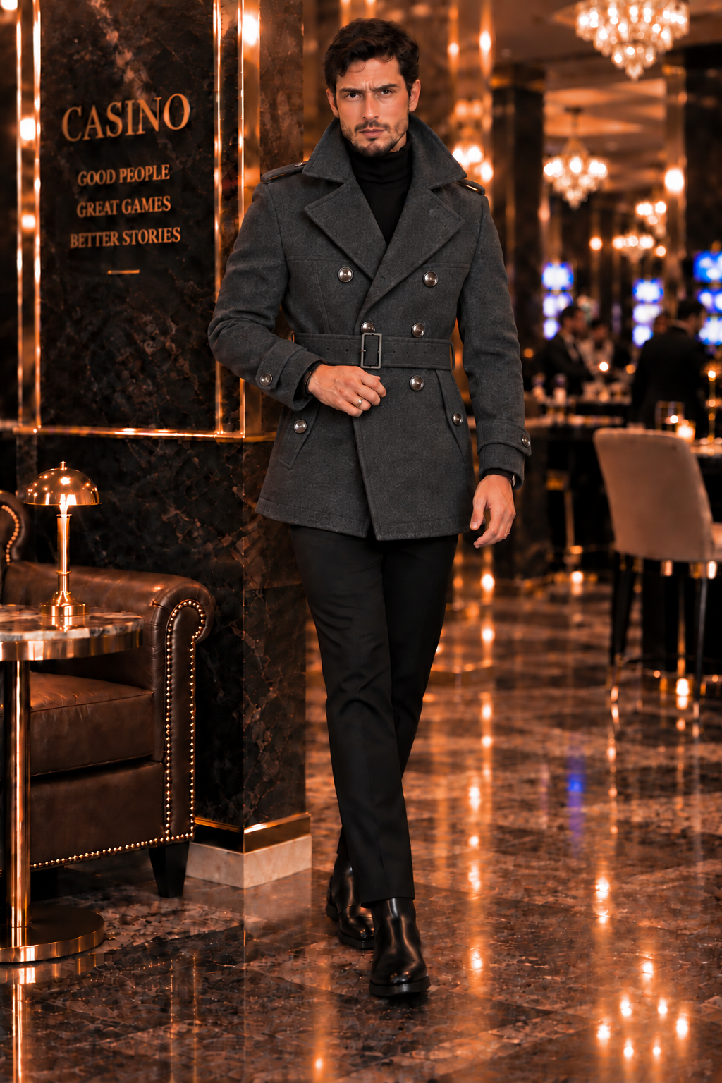 Arctic Charcoal Double Breasted Over Coat by ITALIAN VEGA® (Winter Special)