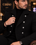 Alaska Black Double Breasted Over Coat by ITALIAN VEGA® (Winter Special)