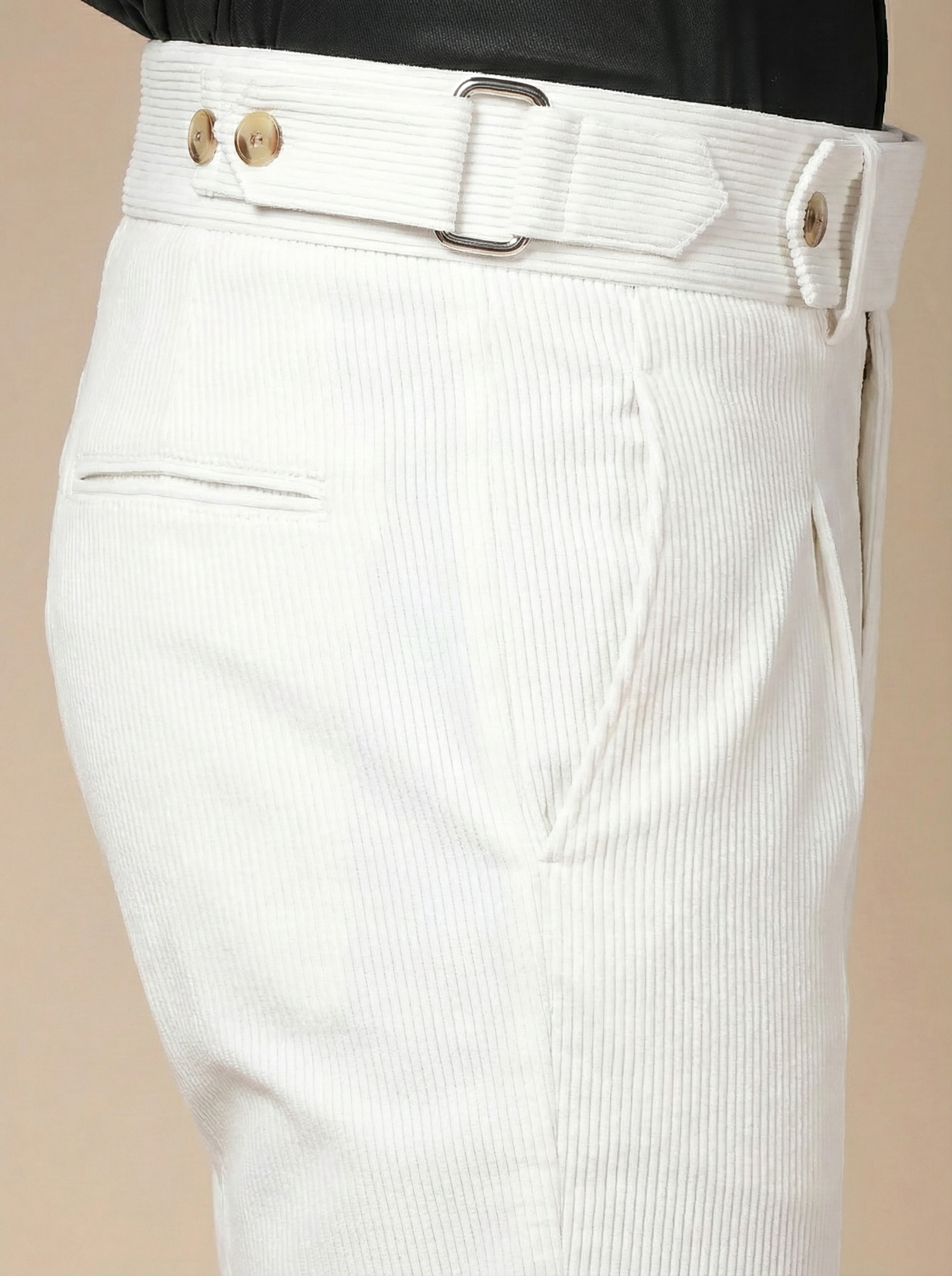 Snow White Corduroy Oxford Gurkha Pants | Boot Cut Fit by ITALIAN VEGA®