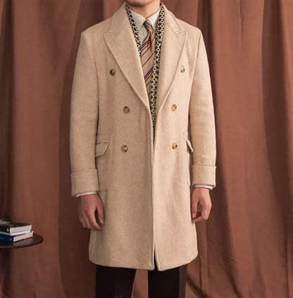 Kingsman Beige Double Breasted Over Coat by Italian Vega® (Winter Special)