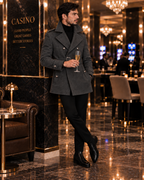 Arctic Charcoal Double Breasted Over Coat by ITALIAN VEGA® (Winter Special)