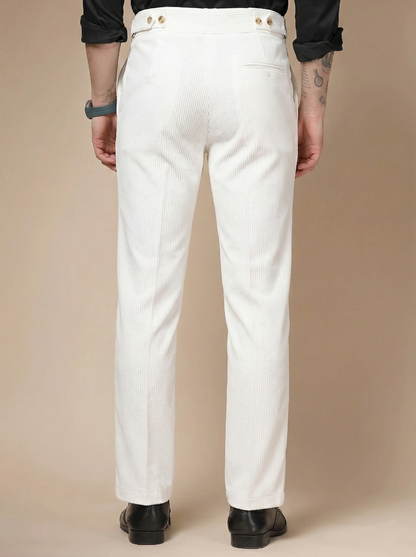 Snow White Corduroy Oxford Gurkha Pants | Boot Cut Fit by ITALIAN VEGA®