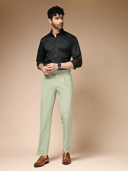 Lime Double Buttoned GURKHA PANTS by ITALIANVEGA®