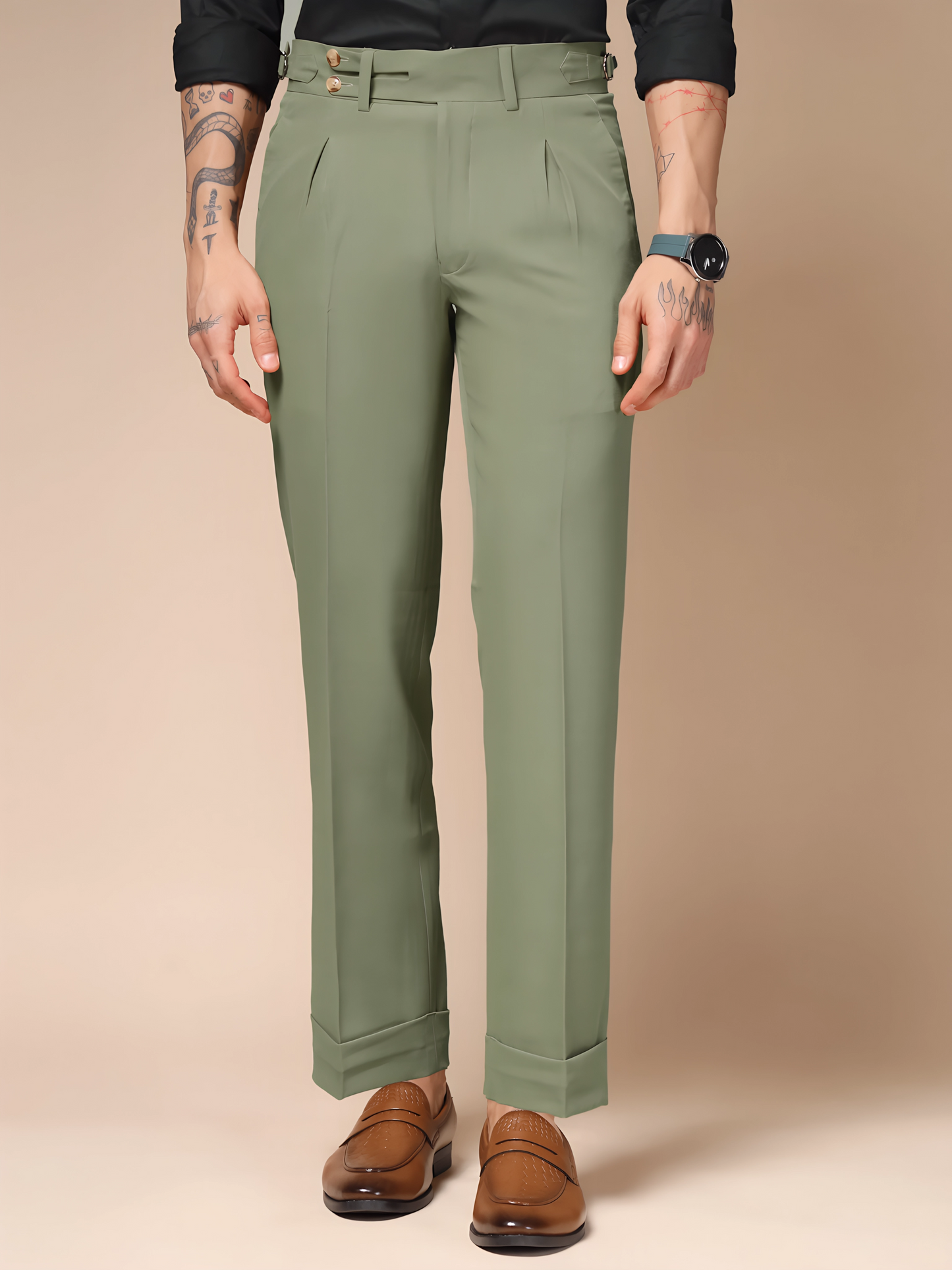 Pebble Double Buttoned GURKHA PANTS by ITALIAN VEGA® (Copy)