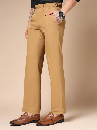 Camel Double Buttoned GURKHA PANTS by ITALIAN VEGA®