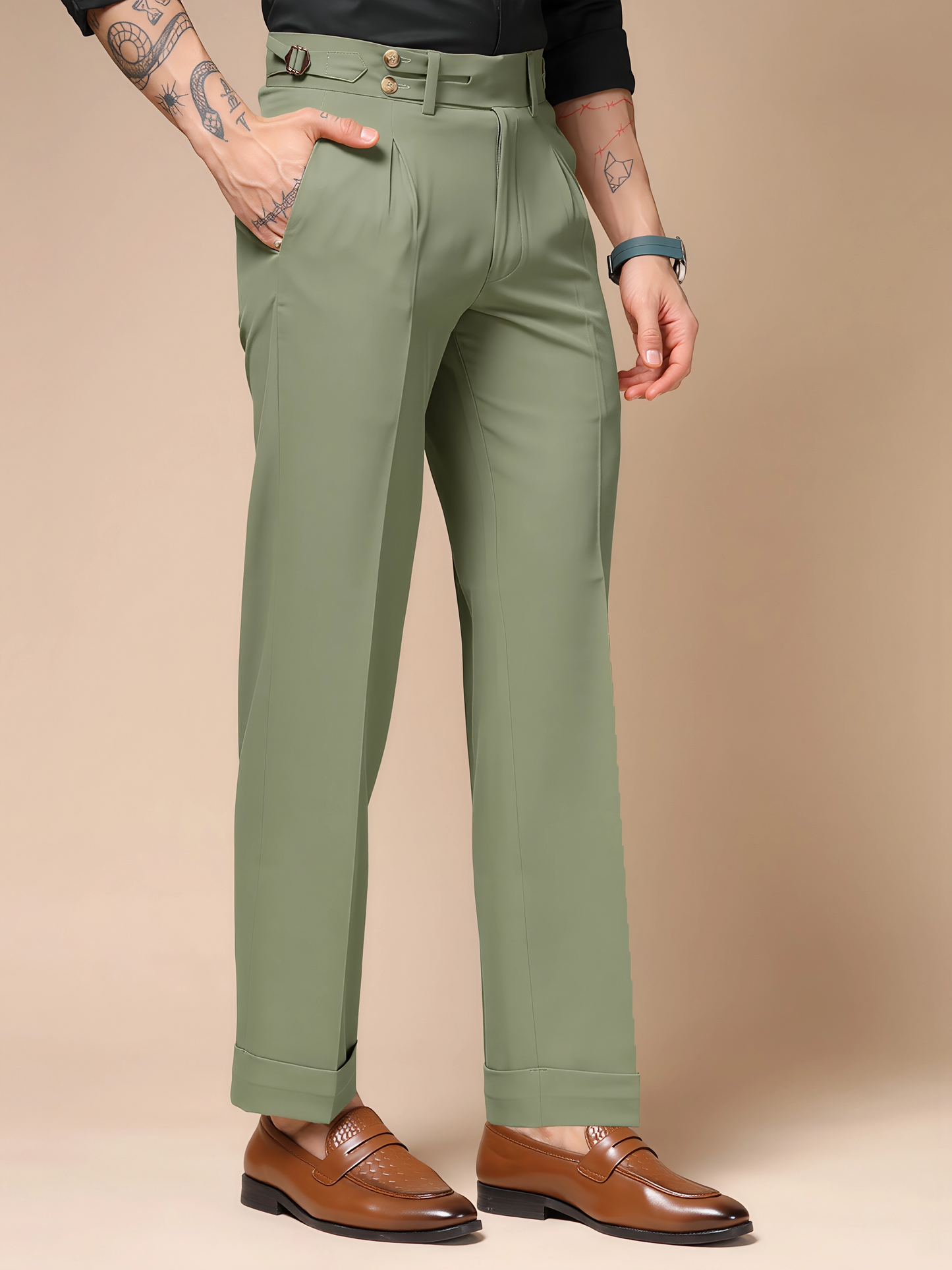 Pebble Double Buttoned GURKHA PANTS by ITALIAN VEGA® (Copy)