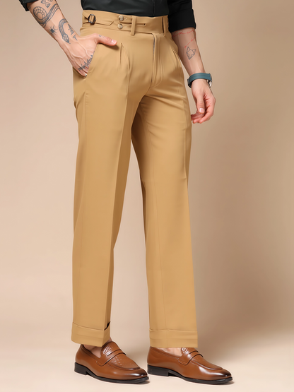 Camel Double Buttoned GURKHA PANTS by ITALIAN VEGA®