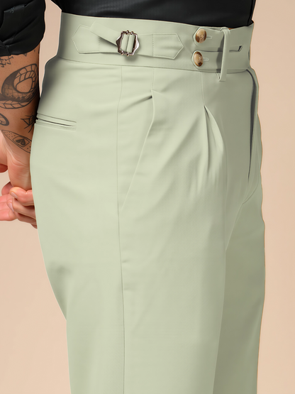 Lime Double Buttoned GURKHA PANTS by ITALIANVEGA®
