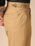Camel Double Buttoned GURKHA PANTS by ITALIAN VEGA®