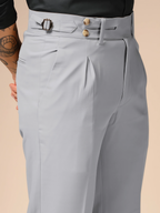 Ash Grey Double Buttoned GURKHA PANTS by ITALIANVEGA®