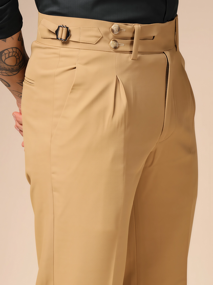 Camel Double Buttoned GURKHA PANTS by ITALIAN VEGA®