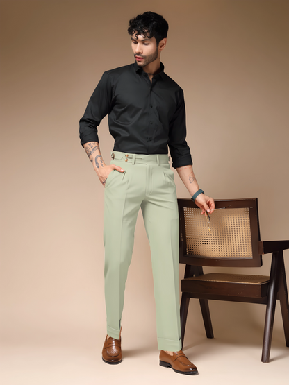 Lime Double Buttoned GURKHA PANTS by ITALIANVEGA®