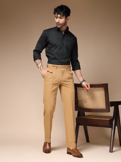 Camel Double Buttoned GURKHA PANTS by ITALIAN VEGA®
