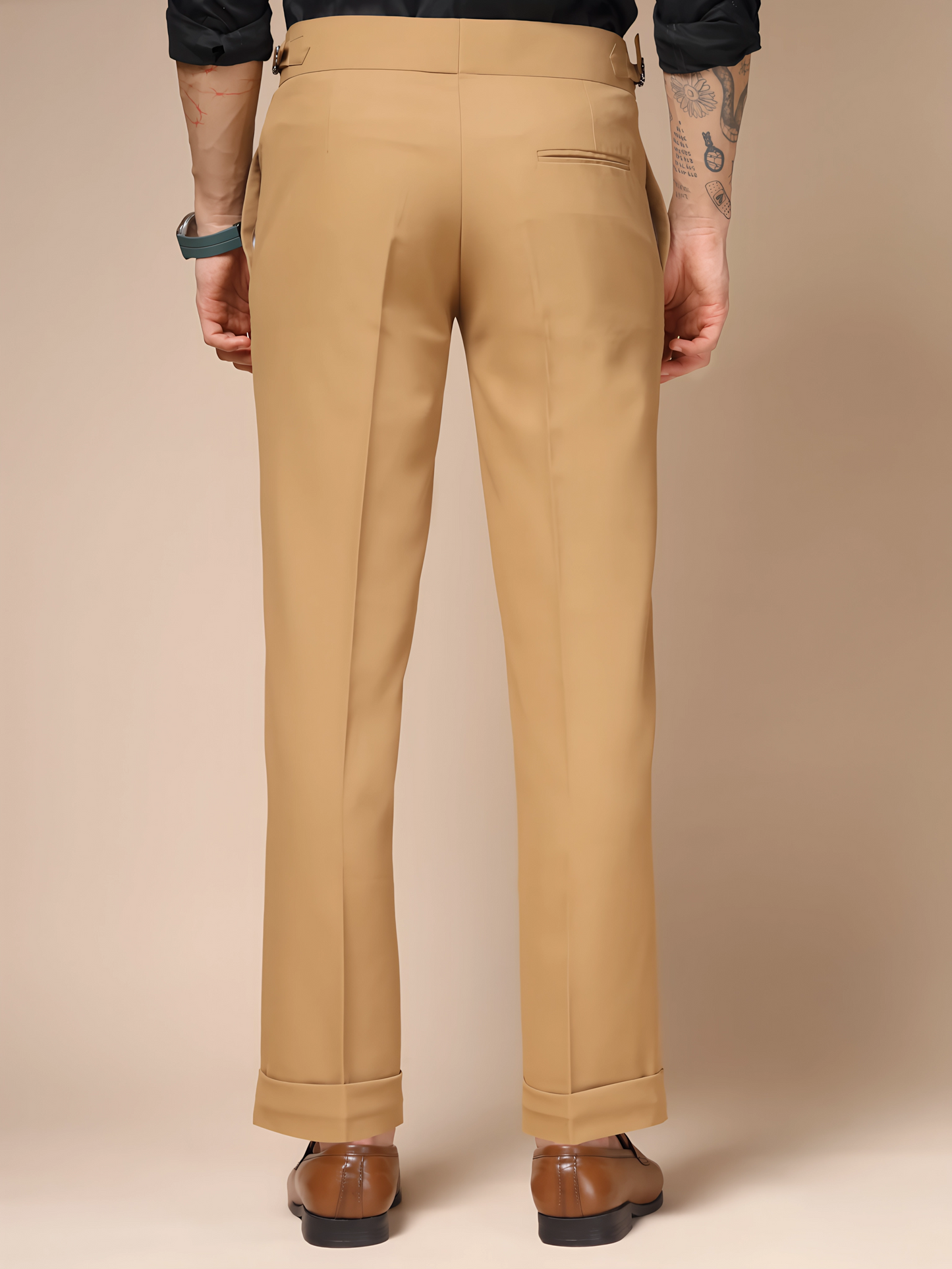 Camel Double Buttoned GURKHA PANTS by ITALIAN VEGA®