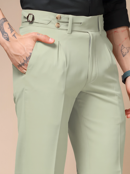 Lime Double Buttoned GURKHA PANTS by ITALIANVEGA®