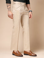 Beige Linen Oxford Gurkha Pants | Boot Cut Fit by Italian Vega®