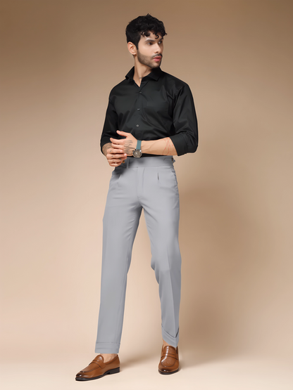 Ash Grey Italian Elegant Formal Gurkha Pants by ITALIAN VEGA®