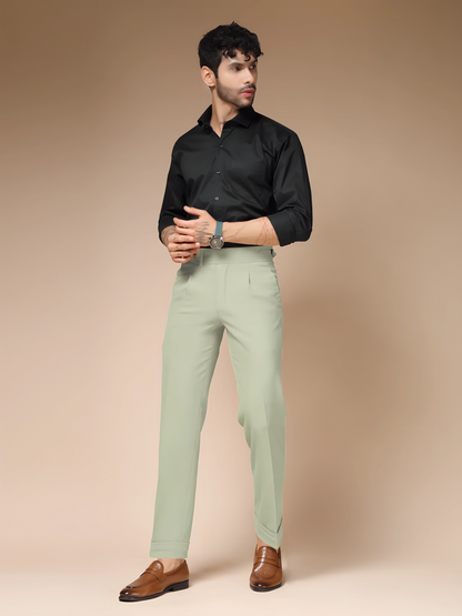 Lime Italian Elegant Gurkha Trousers by ITALIAN VEGA®