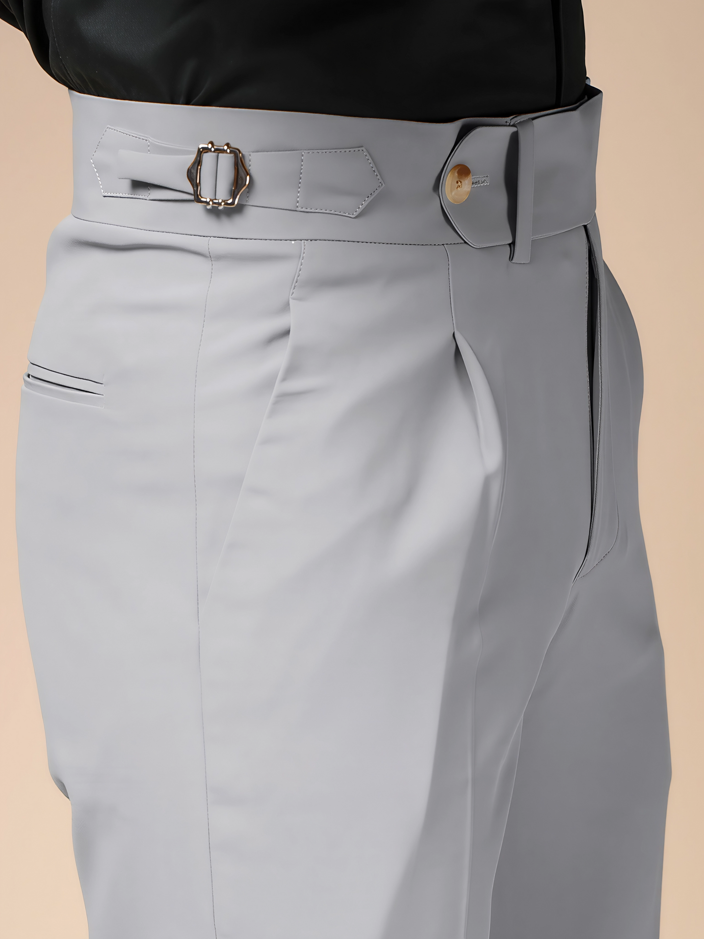 Ash Grey Italian Elegant Formal Gurkha Pants by ITALIAN VEGA®