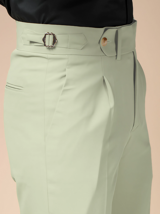 Lime Italian Elegant Gurkha Trousers by ITALIAN VEGA®