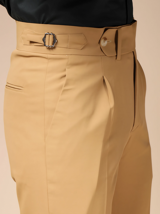 Camel Italian Elegant Gurkha Trousers by ITALIAN VEGA®