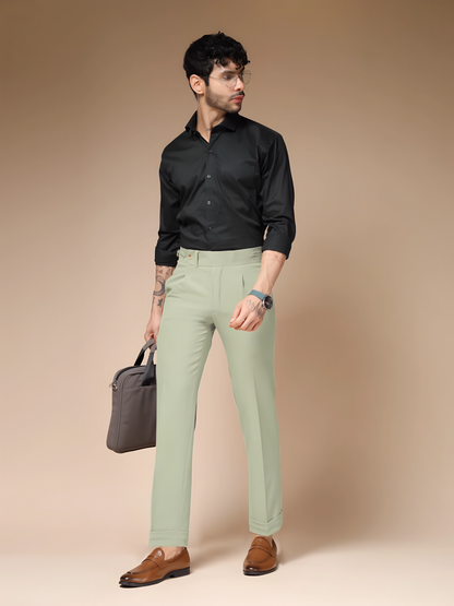 Lime Italian Elegant Gurkha Trousers by ITALIAN VEGA®