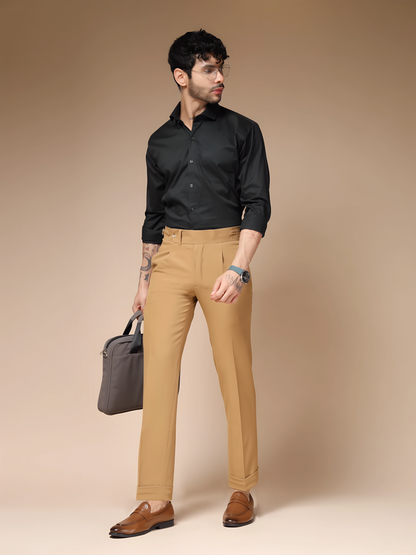 Camel Italian Elegant Gurkha Trousers by ITALIAN VEGA®