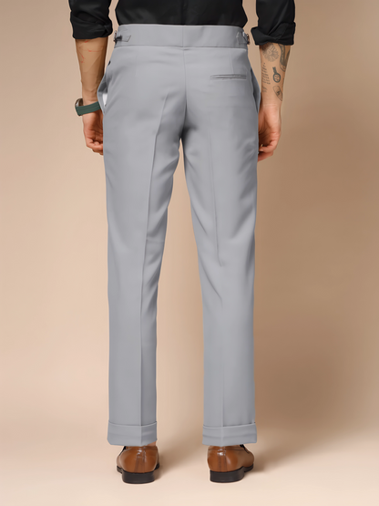 Ash Grey Italian Elegant Formal Gurkha Pants by ITALIAN VEGA®