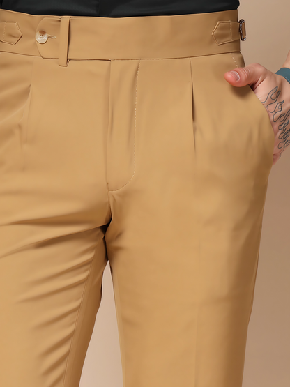 Camel Italian Elegant Gurkha Trousers by ITALIAN VEGA®