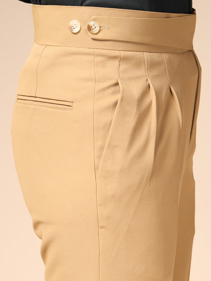 Camel Classic Buttoned Formal Gurkha Pants by ITALIAN VEGA®