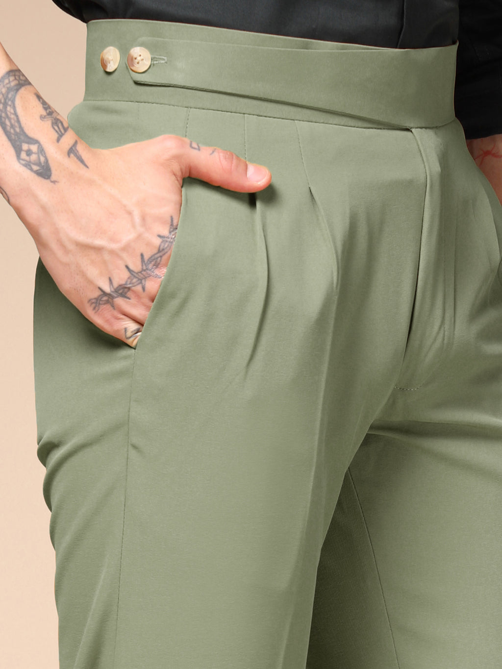 Pebble Classic Buttoned Formal Gurkha Pants by ITALIAN VEGA®