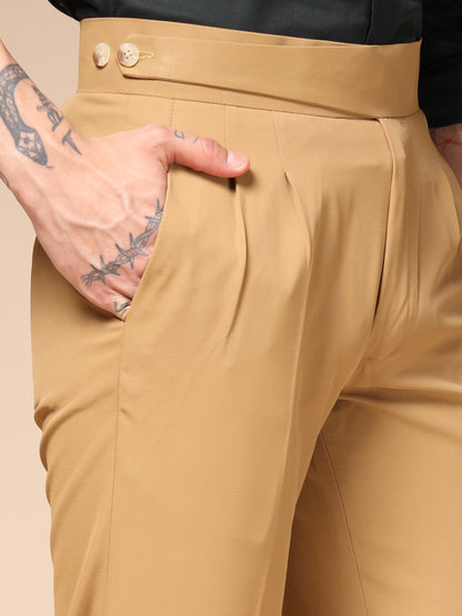 Camel Classic Buttoned Formal Gurkha Pants by ITALIAN VEGA®