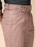 Khakhi Oxford Herringbone Gurkha Pants | Boot Cut Fit by Italian Vega®