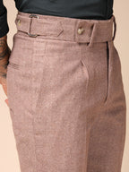 Khakhi Oxford Herringbone Gurkha Pants | Boot Cut Fit by Italian Vega®